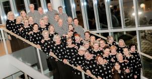 Karelia Singersin laulajat seisovat rappusilla.