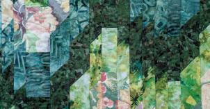 Tarja Kanerva yksityiskohta teoksesta: Helinä, 2025, bargello -tekniikka, 93 x 64 cm