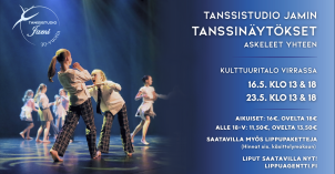 tapahtuman mainos jossa tanssijoita tekstitietoja