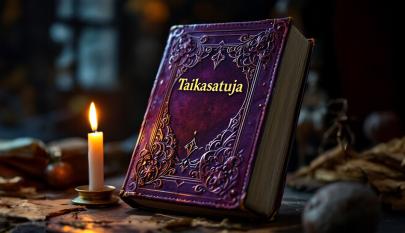 Satukirja mystisessä ympäristössä ja kynttilänvalossa