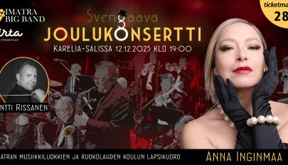 Etualalla vaaleahiuksinen nainen, jolla mustat hansikkaat, takana bändi.