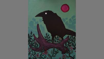 Venla Kähkönen, Korppi, 2025, akryyli- ja öljyväri