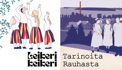 Kansantanssiaiheinen mainos