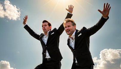 Timo Lavikainen ja Pasi Karppi taivaalla