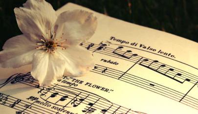 Nuottipaperi ja kukka