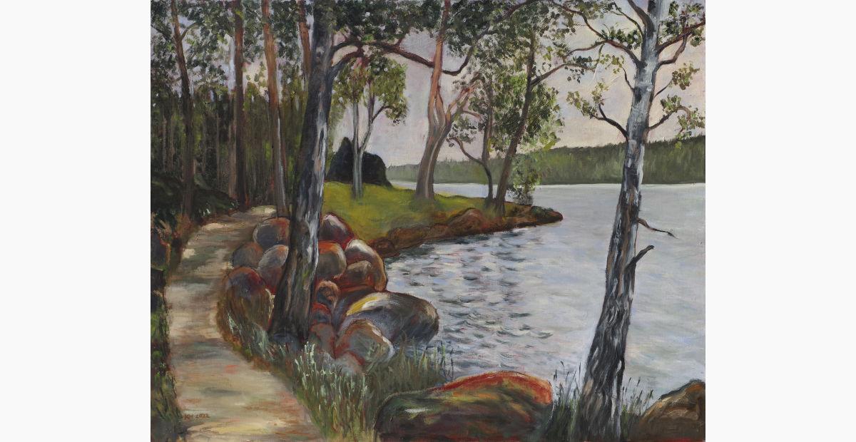 värikäs järvimaisema