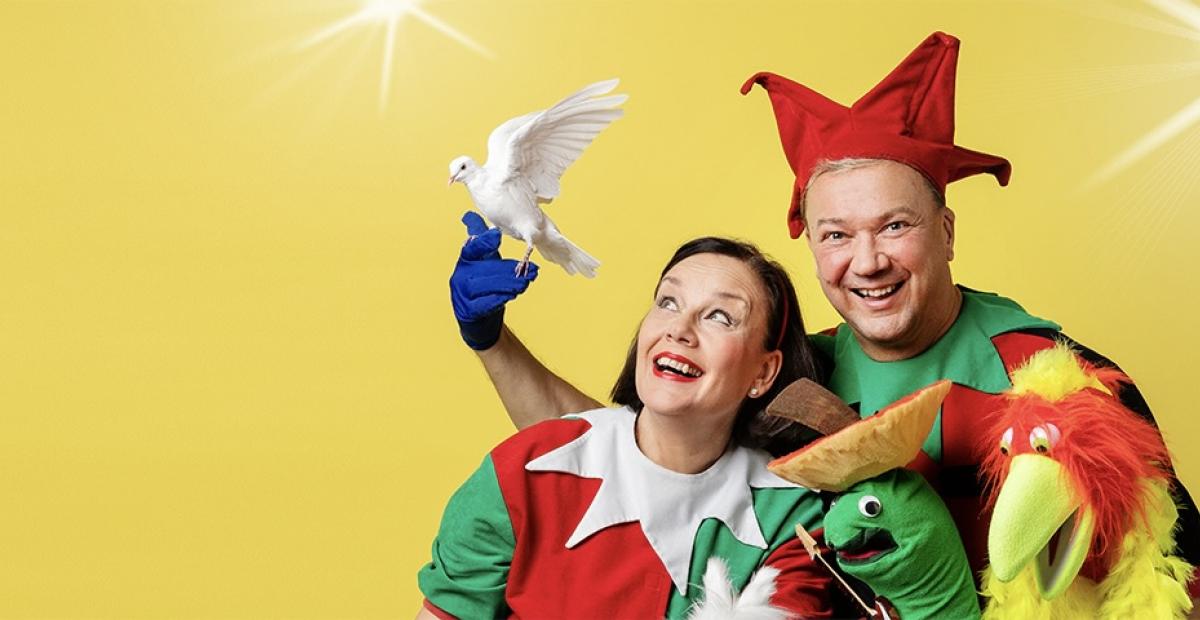 Simo, Kirsti ja Paloma-kyyhky sekä itsepäinen papukaija-Eino