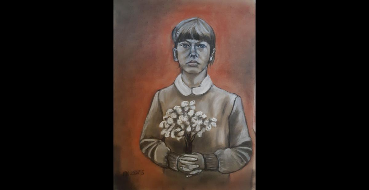 Kirsi Holsti, Hurt, 2025, hiili/pastelliliitu paperille