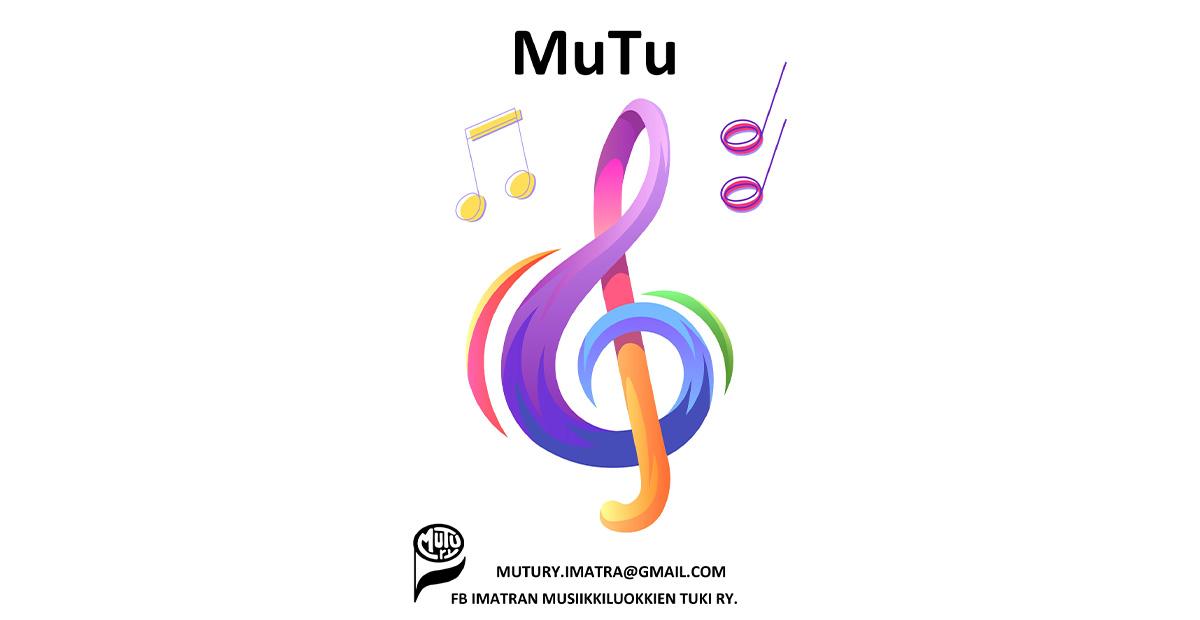 Värikäs nuottiavain valkoisella taustalla