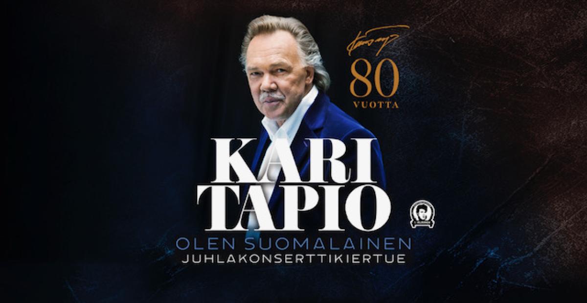 Mustatausta, keskellä Kari Tapio