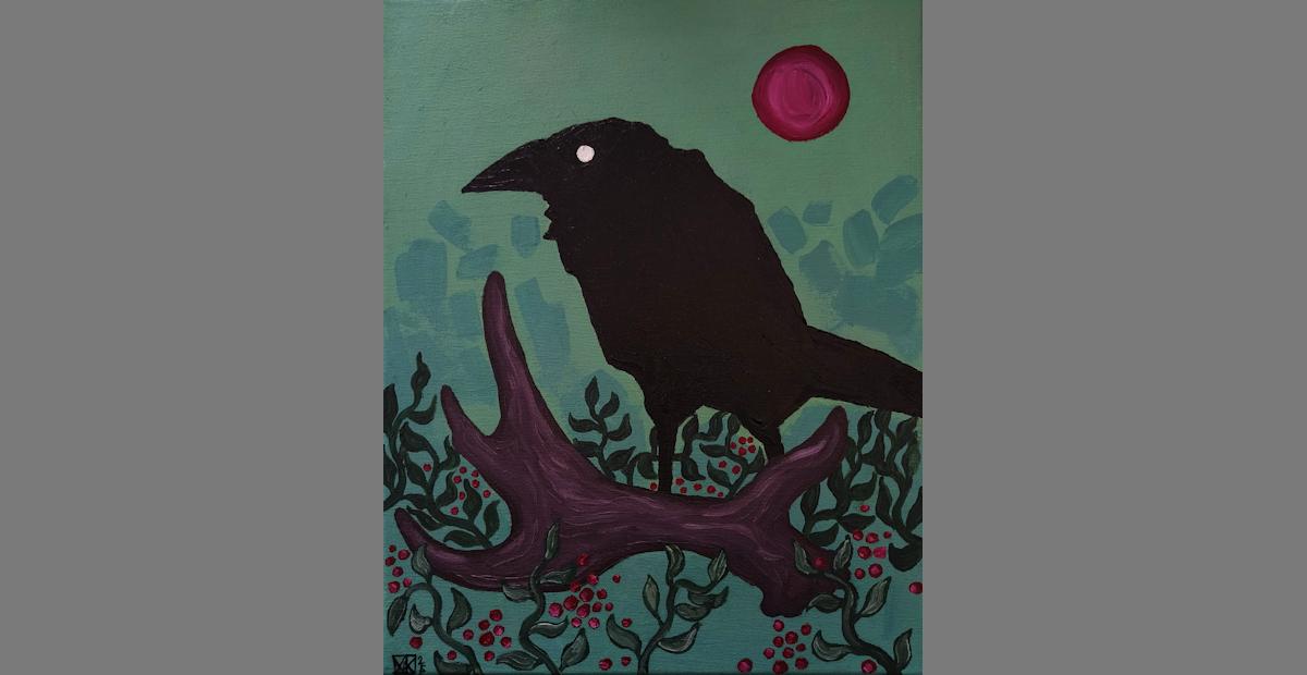 Venla Kähkönen, Korppi, 2025, akryyli- ja öljyväri