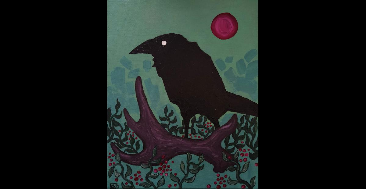 Venla Kähkönen, Korppi, 2025, akryyli- ja öljyväri