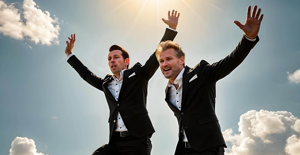 Timo Lavikainen ja Pasi Karppi taivaalla